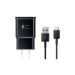 Samsung 15W Fast Charger with USB-C Cable (US plug) Black and white