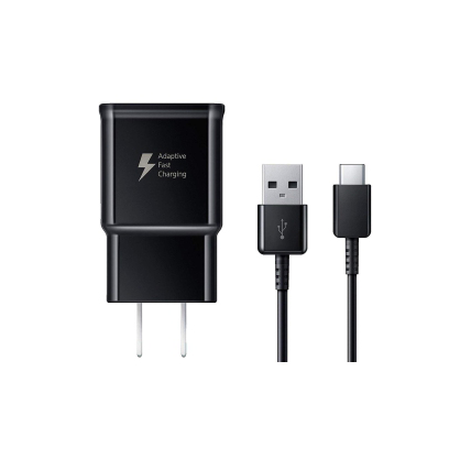 Samsung 15W Fast Charger with USB-C Cable (US plug) Black and white